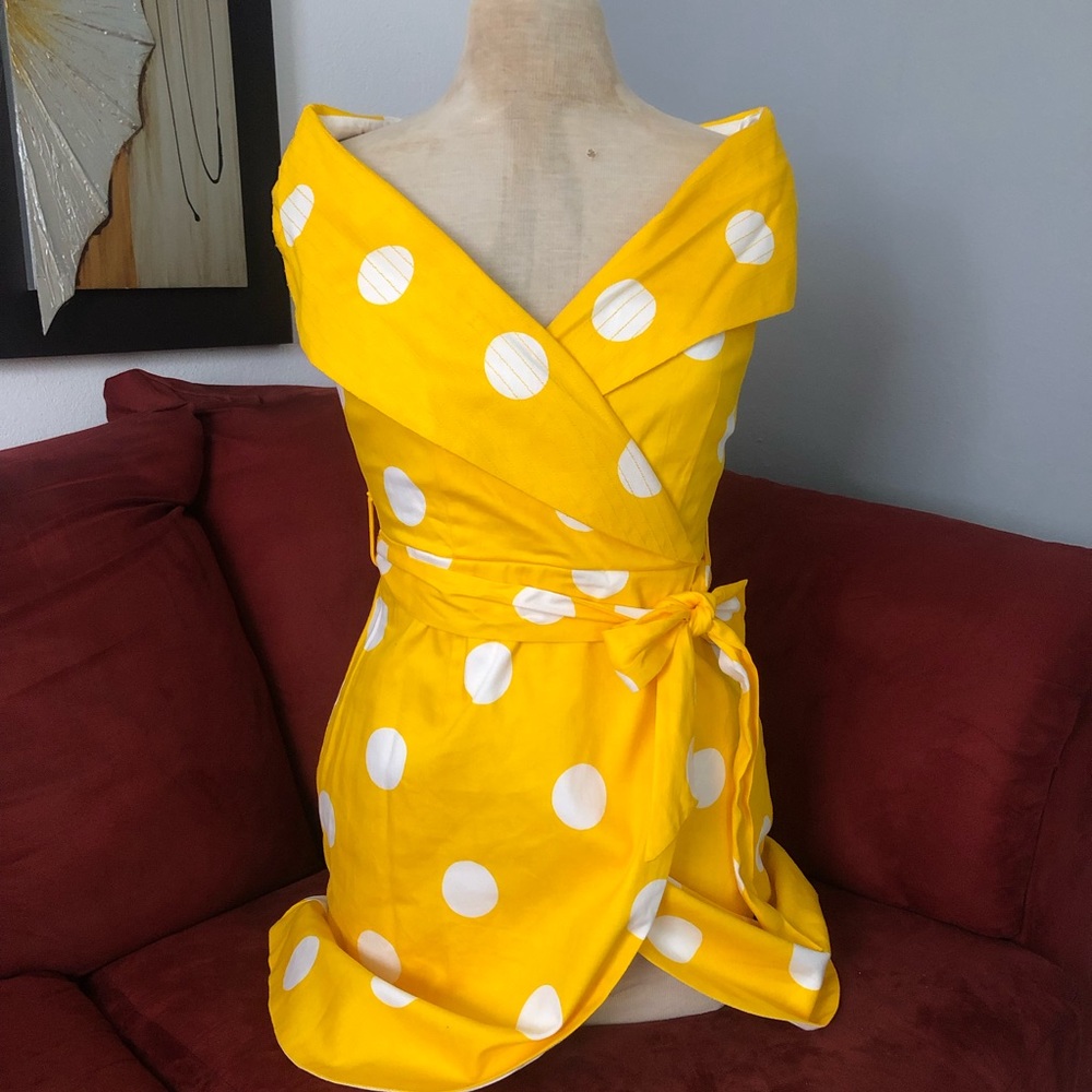 Yellow with White Polka Dots Dress.